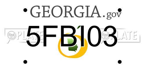 5FBI03 Georgia License Plate