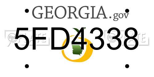 5FD4338 Georgia License Plate
