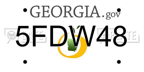 5FDW48 Georgia License Plate