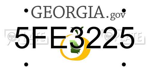 5FE3225 Georgia License Plate
