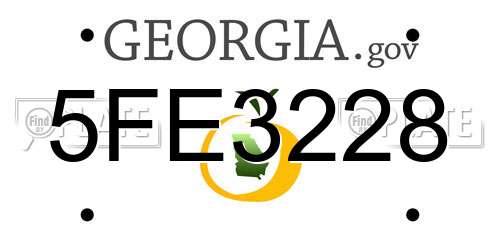 5FE3228 Georgia License Plate