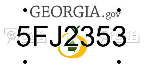 5FJ2353 Georgia License Plate
