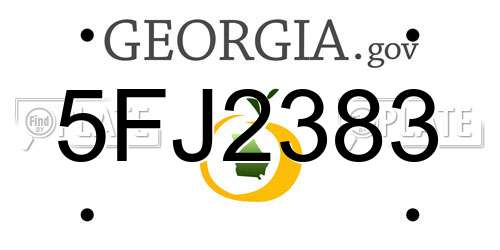5FJ2383 Georgia License Plate