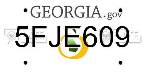 5FJE609 Georgia License Plate