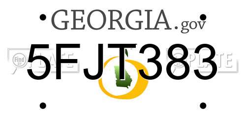 5FJT383 Georgia License Plate