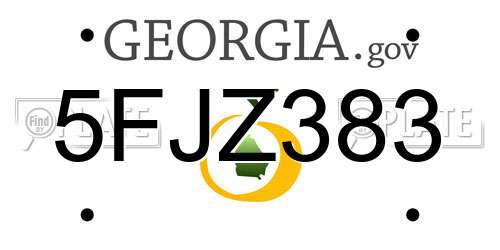 5FJZ383 Georgia License Plate