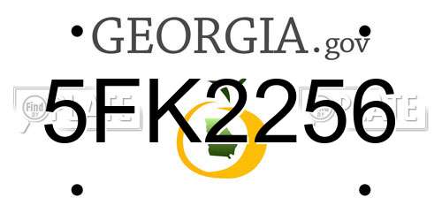 5FK2256 Georgia License Plate