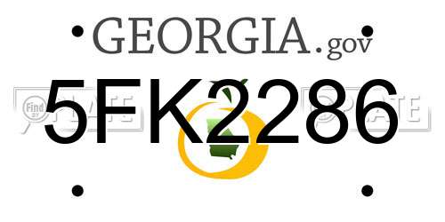 5FK2286 Georgia License Plate