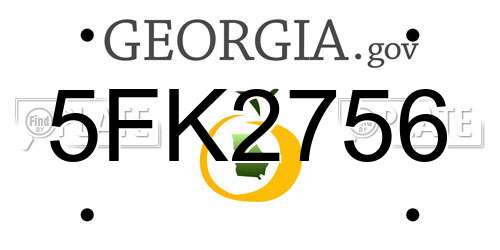 5FK2756 Georgia License Plate