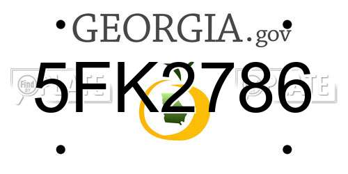 5FK2786 Georgia License Plate