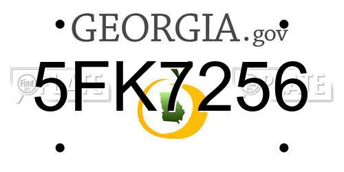 5FK7256 Georgia License Plate