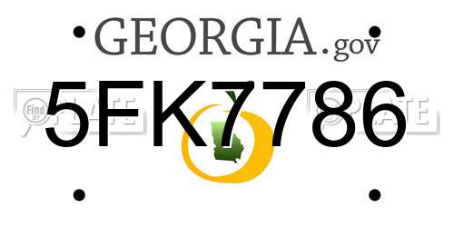 5FK7786 Georgia License Plate