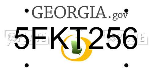 5FKT256 Georgia License Plate
