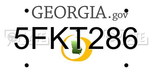 5FKT286 Georgia License Plate