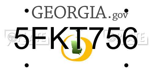 5FKT756 Georgia License Plate