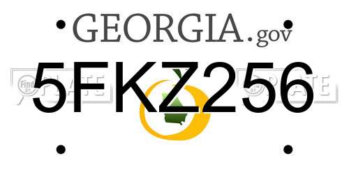 5FKZ256 Georgia License Plate