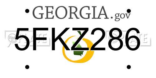 5FKZ286 Georgia License Plate