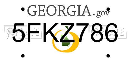 5FKZ786 Georgia License Plate