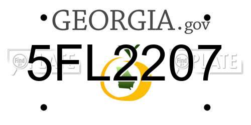 5FL2207 Georgia License Plate