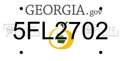 5FL2702 Georgia License Plate