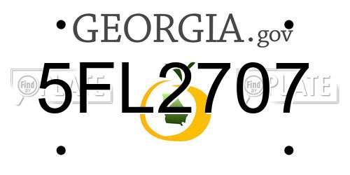 5FL2707 Georgia License Plate