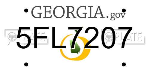 5FL7207 Georgia License Plate