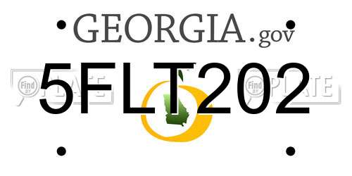 5FLT202 Georgia License Plate