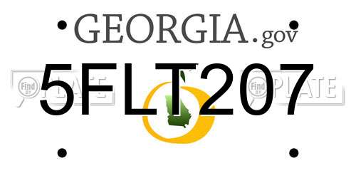 5FLT207 Georgia License Plate