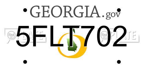 5FLT702 Georgia License Plate