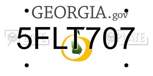 5FLT707 Georgia License Plate