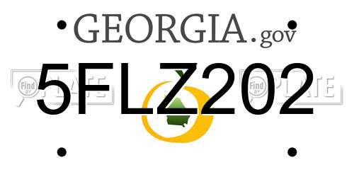 5FLZ202 Georgia License Plate