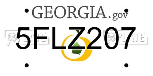 5FLZ207 Georgia License Plate