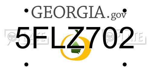 5FLZ702 Georgia License Plate
