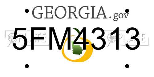 5FM4313 Georgia License Plate