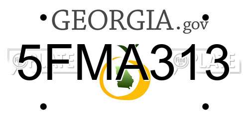 5FMA313 Georgia License Plate