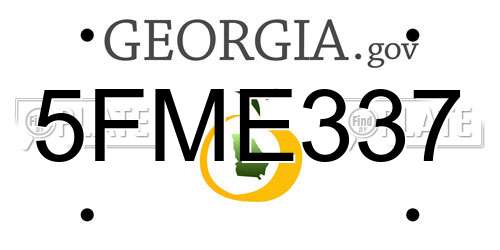 5FME337 Georgia License Plate