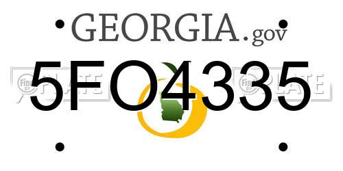 5FO4335 Georgia License Plate