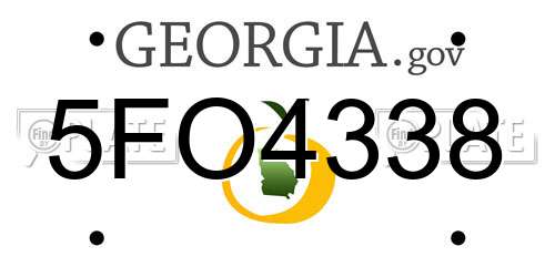 5FO4338 Georgia License Plate