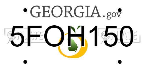 5FOH150 Georgia License Plate