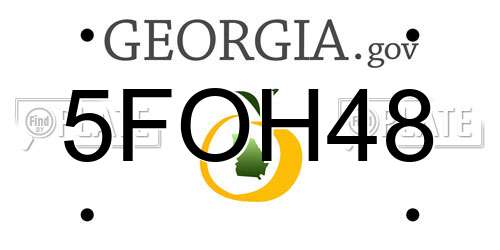 5FOH48 Georgia License Plate