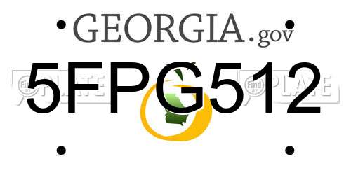 5FPG512 Georgia License Plate
