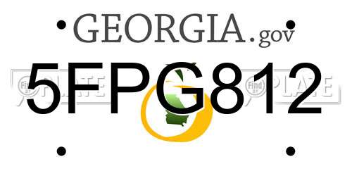 5FPG812 Georgia License Plate