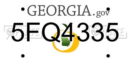 5FQ4335 Georgia License Plate
