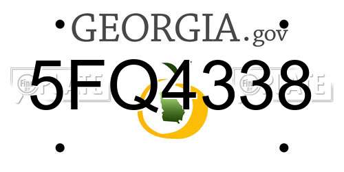 5FQ4338 Georgia License Plate