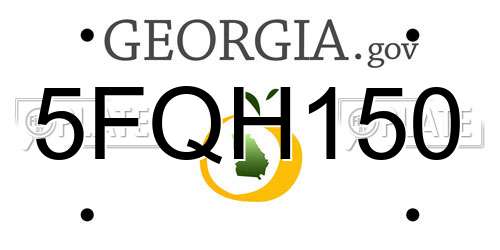5FQH150 Georgia License Plate