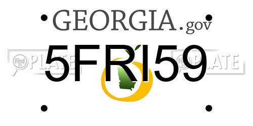 5FRI59 Georgia License Plate