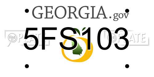5FS103 Georgia License Plate