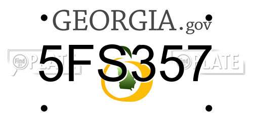 5FS357 Georgia License Plate