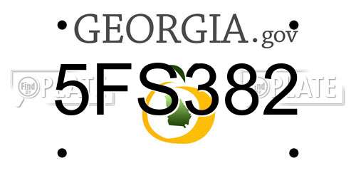 5FS382 Georgia License Plate