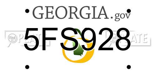 5FS928 Georgia License Plate